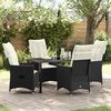 vidaXL Ensemble de salle &agrave; manger pour jardin 5 pcs Noir Poly rotin
