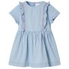 Robe pour enfants &agrave; volants bleu doux 128