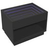 vidaXL Table basse avec LED infini noir 70x50x50 cm