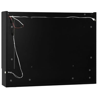 vidaXL Armoire à miroir de salle de bain LED Noir 80x15x60 cm MDF
