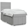 vidaXL Sommier &agrave; lattes de lit et matelas Gris clair 90x190 cm Tissu