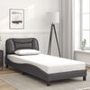 vidaXL Cadre de lit avec LED sans matelas Hvar gris 80x200 cm