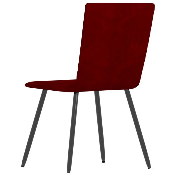 vidaXL Chaises &agrave; manger lot de 4 rouge bordeaux velours