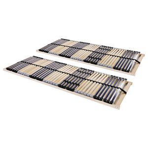 vidaXL Sommiers &agrave; lattes sans matelas 2 pcs avec 42 lattes 90x200 cm