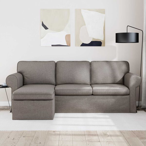 vidaXL Canap&eacute; Taupe Dimensions globales: 215 x 138 x 80 cm (l x P x H)
