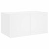 vidaXL Meuble TV mural avec lumi&egrave;res LED blanc 60x35x31 cm