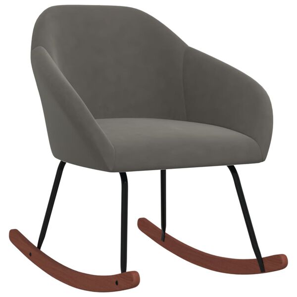 vidaXL Chaise &agrave; bascule Gris fonc&eacute; Tissu