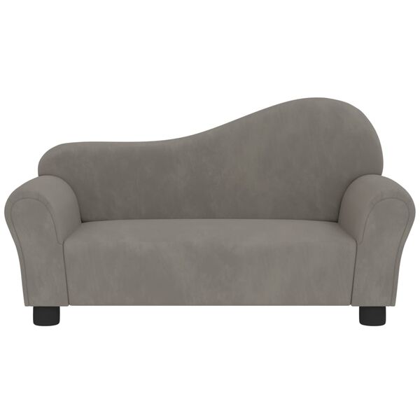 vidaXL Canap&eacute; pour enfants Gris clair Velours