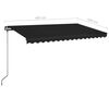 vidaXL Auvent manuel r&eacute;tractable avec LED 400x350 cm Anthracite