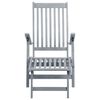 vidaXL Chaise longue d'ext&eacute;rieur repose-pied et coussin Acacia solide