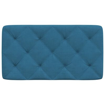 vidaXL Coussin de tête de lit bleu 80 cm velours