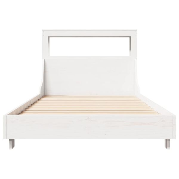 vidaXL Cadre de lit sans matelas blanc 100x200 cm bois de pin massif