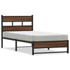 vidaXL Cadre de lit en m&eacute;tal sans matelas ch&ecirc;ne marron 90x190 cm