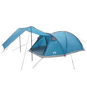 vidaXL Tente Cabane avec toit Bleu 8 personnes Polyester et Acier