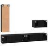 vidaXL Ensemble meuble TV 4 pcs Ch&ecirc;ne noir Bois d'ing&eacute;nierie