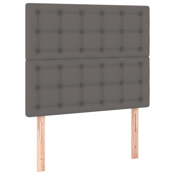 vidaXL T&ecirc;te de lit &agrave; LED Gris 100x5x118/128 cm Similicuir