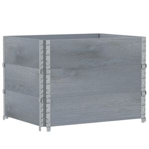 vidaXL Colliers de palette 3 pcs gris 80x60 cm bois de pin solide