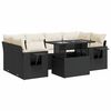 vidaXL Salon de jardin 7 pcs avec coussins noir r&eacute;sine tress&eacute;e
