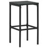 vidaXL Tabourets de bar avec coussins lot de 4 noir résine tressée