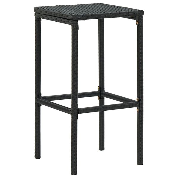 vidaXL Tabourets de bar avec coussins lot de 4 noir résine tressée