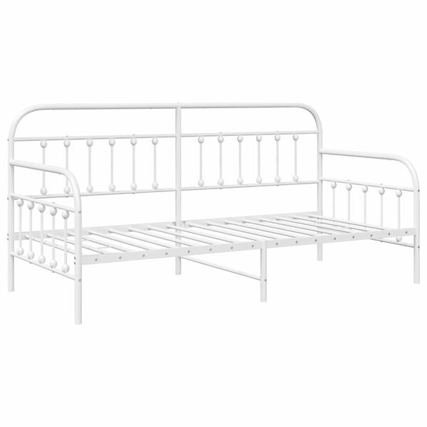 vidaXL Cadre de lit de jour Blanc 90 x 190 cm Acier enduit de poudre