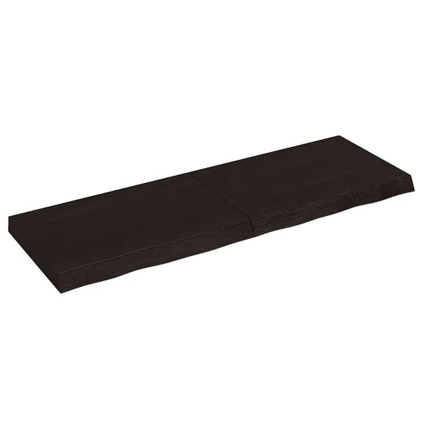 vidaXL Dessus de table marron fonc&eacute; bois ch&ecirc;ne massif trait&eacute;
