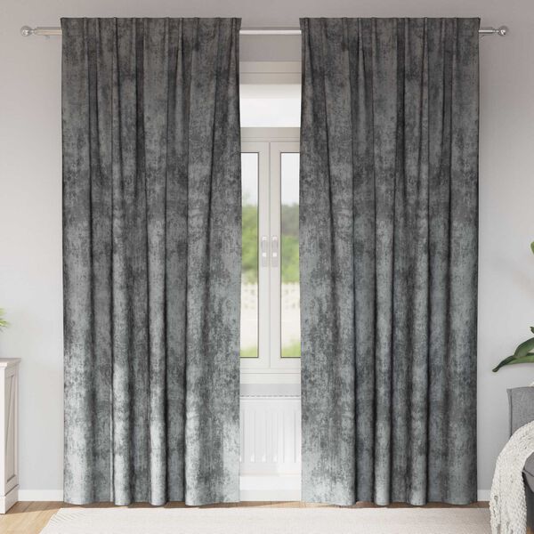 vidaXL Rideaux en velours 2 pcs Gris 260 x 140 cm Velours