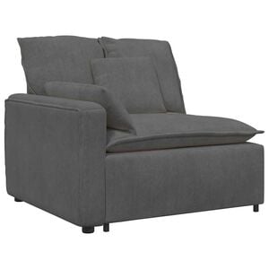 vidaXL Module d'extr&eacute;mit&eacute; d'accoudoir de canap&eacute; modulaire avec coussins gris fonc&eacute; 100 cm