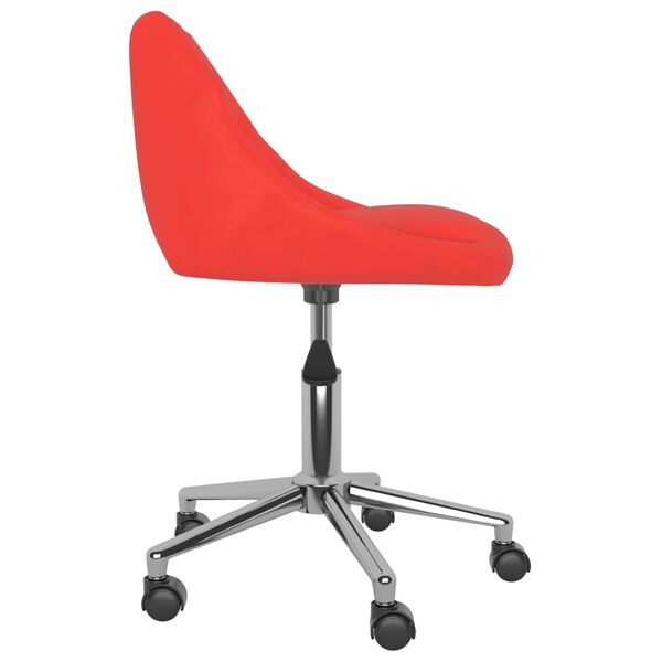 vidaXL Chaise pivotante de salle &agrave; manger Rouge Similicuir