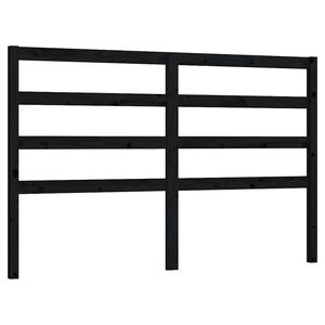 vidaXL T&ecirc;te de lit Noir 126x4x100 cm Bois massif de pin