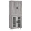 vidaXL Buffet haut Sonoma gris 69,5x34x180 cm Bois d'ing&eacute;nierie