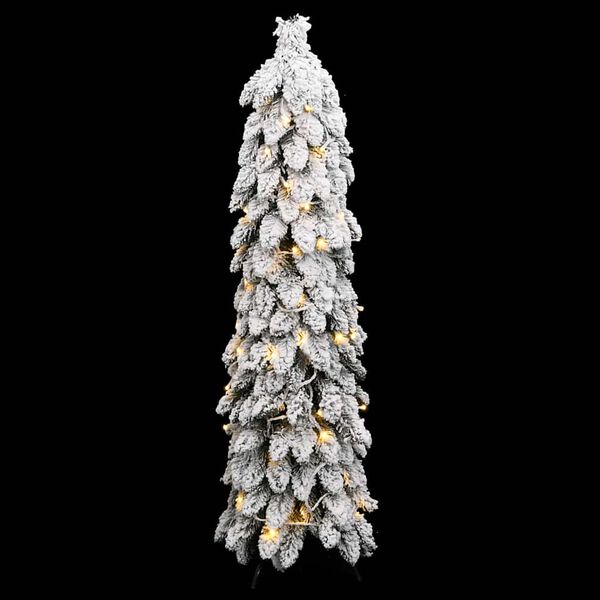 vidaXL Sapin de No&euml;l artificiel pr&eacute;-&eacute;clair&eacute; avec 60 LED/neige floqu&eacute;e