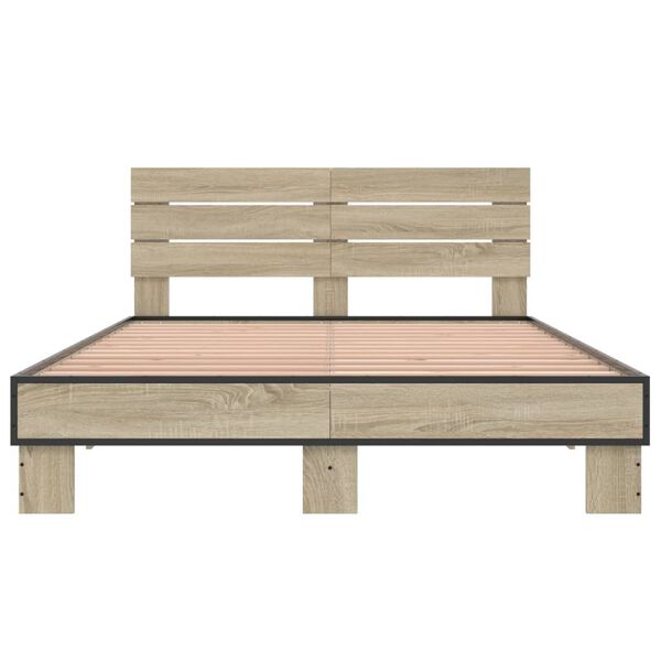 vidaXL Cadre de lit sans matelas ch&ecirc;ne sonoma 120x190 cm