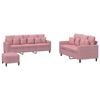 vidaXL Ensemble de canap&eacute;s 3 pcs avec coussins Rose Velours