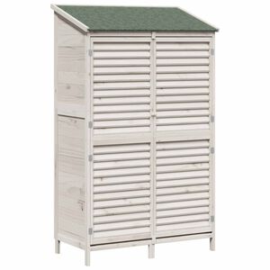 vidaXL Abri de jardin Blanc 106 x 56 x 176,5 cm Bois de Sapin Massif
