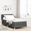 vidaXL Lit &agrave; ressorts avec matelas Gris fonc&eacute; 100 x 200 cm tissu