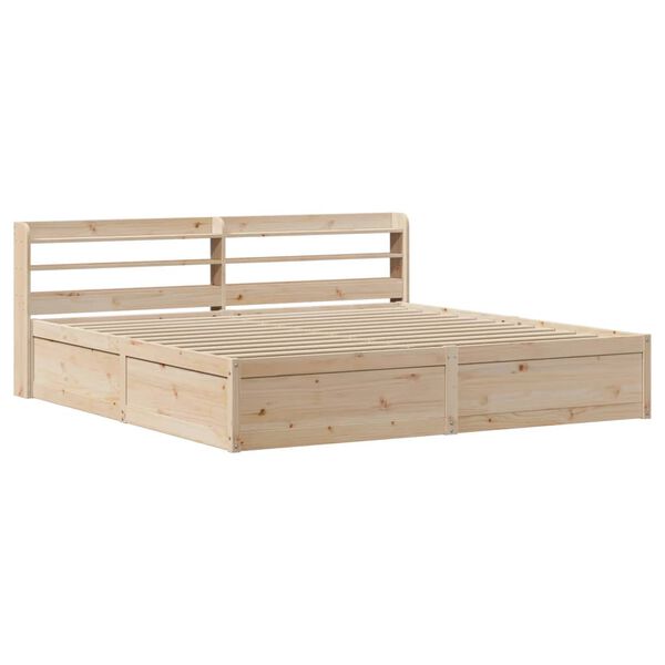 vidaXL Cadre de lit avec t&ecirc;te de lit 180x200 cm bois de pin massif