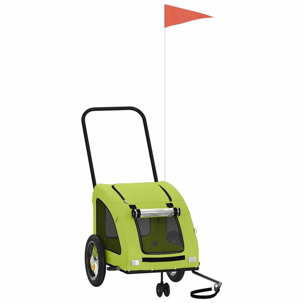 vidaXL Remorque de v&eacute;lo pour animaux de compagnie vert