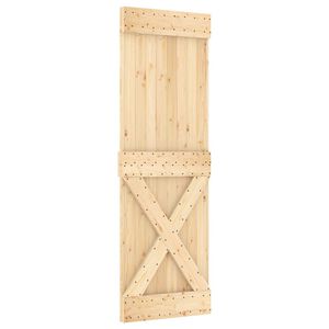 vidaXL Porte coulissante NARVIK Naturel et noir 70 x 210 cm (152,5 cm)
