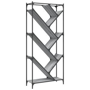 vidaXL Biblioth&egrave;que sonoma gris 79x30x180 cm bois ing&eacute;nierie et m&eacute;tal