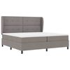 vidaXL Lit &agrave; ressorts avec matelas Taupe 200 x 200 cm tissu