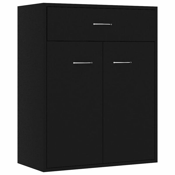 vidaXL Buffet noir 60x30x75 cm bois d'ing&eacute;nierie