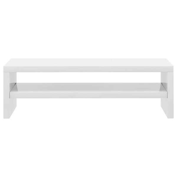 vidaXL Support de moniteur Blanc brillant 42x24x13cm Bois d'ing&eacute;nierie