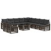 vidaXL Ensemble de canap&eacute; de jardin 12 pc Gris et Gris fonc&eacute; polyrotin