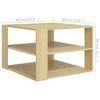 vidaXL Table basse ch&ecirc;ne sonoma 60x60x40 cm bois d'ing&eacute;nierie