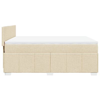 vidaXL Sommier à lattes de lit avec matelas Crème 140x190 cm Tissu