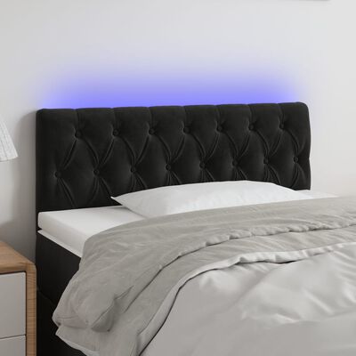vidaXL Tête de lit à LED Noir 100x7x78/88 cm Velours