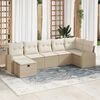 vidaXL Ensemble de Canap&eacute;s avec coussin Beige et cr&egrave;me polyrotin