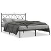 vidaXL Cadre de lit m&eacute;tal sans matelas avec t&ecirc;te de lit noir 140x200cm