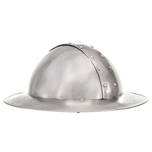vidaXL Casque de chevalier m&eacute;di&eacute;val antique pour GN Argent&eacute; Acier